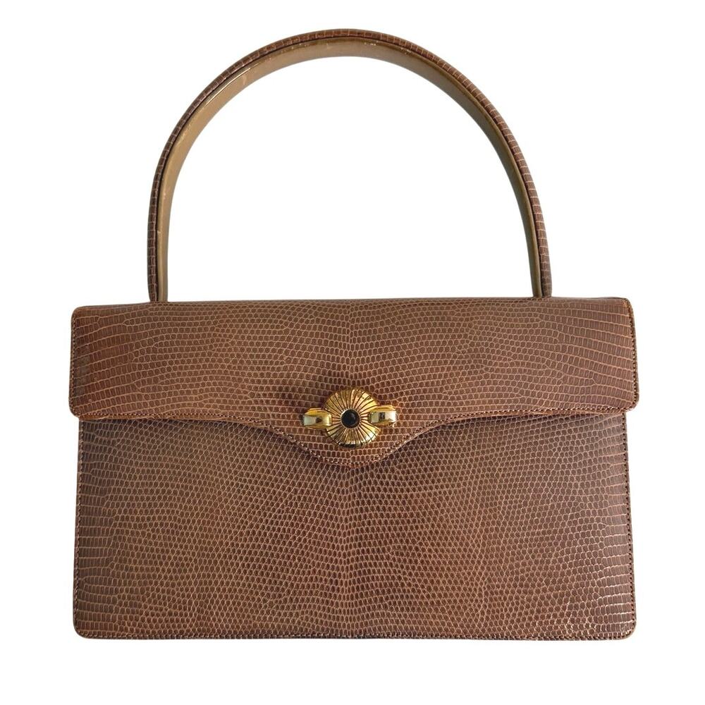 Vintage Finesse vintage top handle lizard snake skin bag